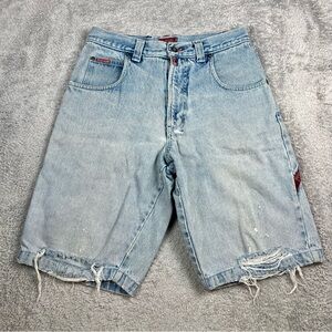 Paco Men's 30 Distressed Carpenter Jean Shorts Denim‎ Hip Hop Baggy Y2K Vintage